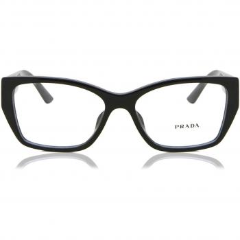 Prada PR 11YVF Asian Fit 1AB1O1 Gafas Recetadas para Mujer Negras con armazones y lentes de 55 mm