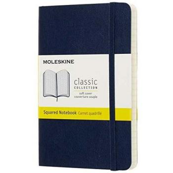 Moleskine - Cuaderno Clásico con Páginas Cuadriculada, Tapa Blanda y Goma Elástica, Azul