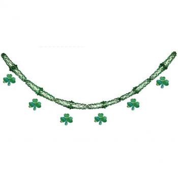 Green 9Ft Hanging Irish Shamrock Foil Decorations St Patricks Day Banners by Henbrandt