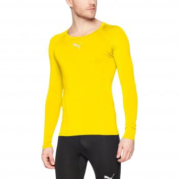 Puma Liga Long Sleeve Baselayer Sweatshirt for Men, Cyber Yellow