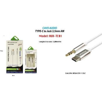 Adaptador de Audio Aux Jack 3,5mm Macho a Tipo-C Maxtech Aux-tc01