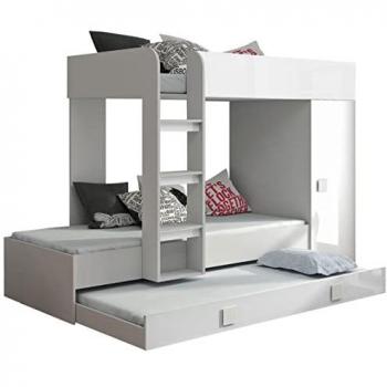Litera Hartford 191 con cama extra, aglomerado laminado, 254 x 94 x 165 cm, color blanco