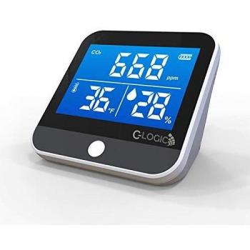 C-Logic Medidor CO2 - Monitor de Calidad del Aire Detector dióxido de Carbono , Temperatura y Humedad, portátil autonomía batería hasta 24 Horas