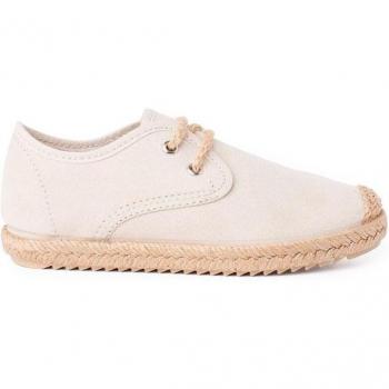 Zapatos de cordones para niño con puntera y suela de yute efecto suede