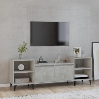 Mueble para TV de madera contrachapada 160x35x55 cm en color gris hormigón