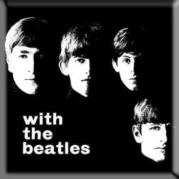 Imán de nevera The Beatles con diseño en blanco y negro, tamaño único
