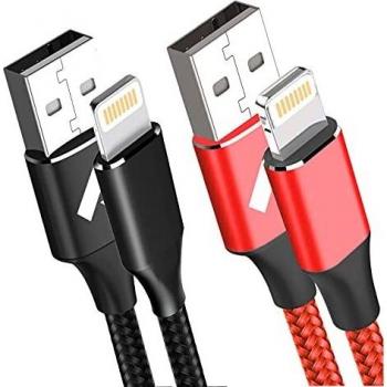 Cable Cargador iPhone, Cable iPhone[2pack 1M+1.5M ]Certificado MFi Cable Lightning Carga Rápida Trenzado de Nylon Cargador para iPhone 12 11 Pro Max XS XR X 8 7 Plus 6s 6 Plus 5s SE, iPad