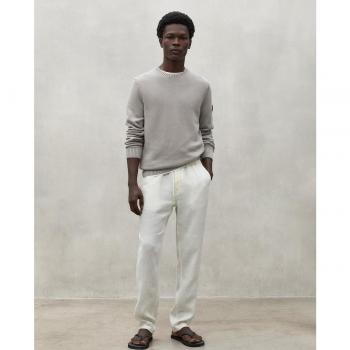 Pantalón joggers de hombre con elástico y cordón en la cintura color blanco roto de la marca ECOALF