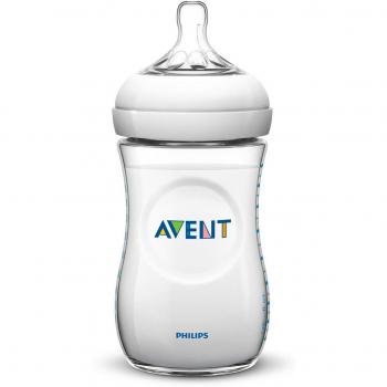 Philips Avent SCF696/27 - Juego de 2 Biberones Naturales Transparentes de Polipropileno, con Tetina de Flujo Medio, Capacidad 330 ml
