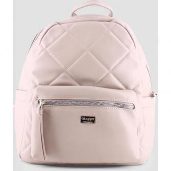 Mochila de mujer Blogger MELODIA nude en polipiel con múltiples compartimentos y correas acolchadas