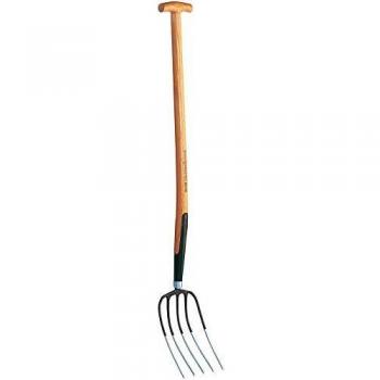 Horca de Compost Rex con Mango en T, 5 Púas, 250 x 200 mm