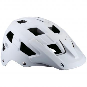Casco para Mountain Bike unisex BBB Cycling BHE-54 Nanga blanco mate L (58-61cm) con sistema para fijación de cámara, carcasa fabricada en ABS, visera grande y fija, certificación CE