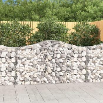 Cestas de gaviones Arco 10 piezas 200x30x100/120 cm Hierro galvanizado Plateado