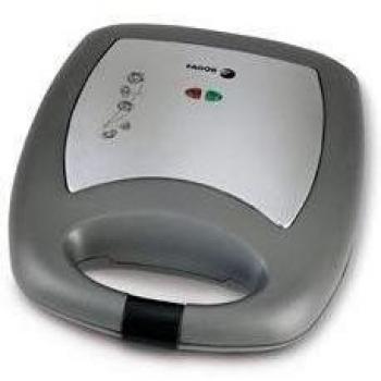 Fagor - Sandwichera Sw420, 1400W, 4 Cavidades, Placas Cuadradas, No Dividen El Sandwich, Sellado Perfecto, Placas Antiadherentes, Facil Limpieza, Toque Frio. Gris.