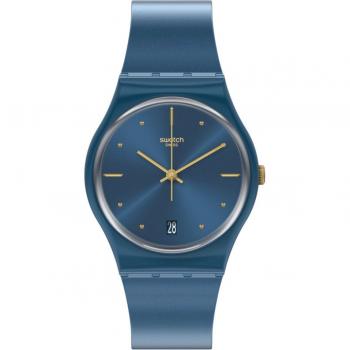 Swatch Ladies Pearly Blue Silicone Watch GN417