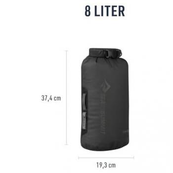 Bolsa Estanca Impermeable Deportiva Sea to Summit Big River Jet Black 20 L, capacidad de 20 litros, material resistente al agua, cierre enrollable para mayor impermeabilidad, diseño ligero y compacto, ideal para actividades al aire libre