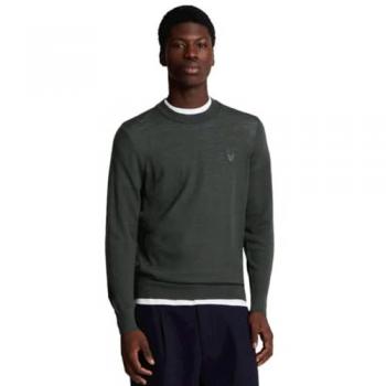 Lyle & Scott Tonal Eagle Merino Men's Crew Neck Jumper, Gunmetal, Medium