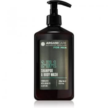 Champú y Gel de Ducha Energizante 2 en 1 para Hombre Arganicare con Argán y Cafeína 500 ml