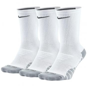 Nike W NK EVRY MAX Cush Crew 3PR Socks, Mujer, White/Wolf Grey/Anthracite, S