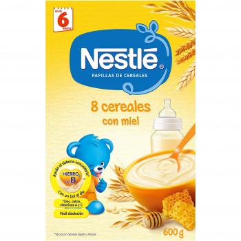 Nestlé Papilla 8 Cereales con Miel, Alimento para Bebés, 600g