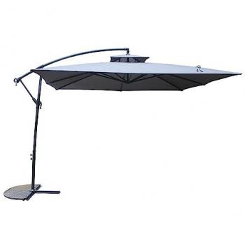 Sombrilla excéntrica cuadrada 3x3 m color gris Capri