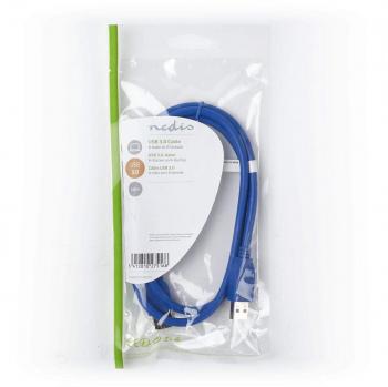 Cable USB 3.0 Nedis de 2 metros con conector tipo A macho a hembra en color azul