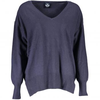 North Sails Women's Blue Wool Long-Sleeved V-Neck Knitwear Shirt - Size S