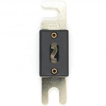 Heschen ANL Fuse ANL-200 200 Amp para vehículos de coche, sistema de audio, hoja de tono dorado y negro, 2 unidades