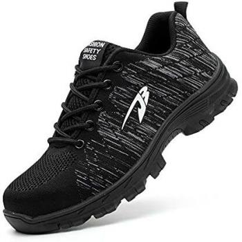 Zapatos de Seguridad Hombres con Puntera de Acero Hombre Mujer Transpirables Zapatillas de Senderismo Deportivas Antideslizante Unisex