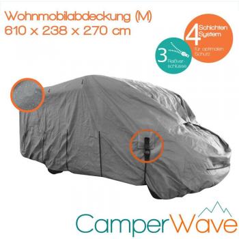 Campana de caravana de lujo, capa especial de 4 de viaje Mobi Lab cobertura para caravanas, transpirable y a los rayos UVA + Invierno de Protection | extra larga ajustable Bandas + bruchsichere ojales + goma para cualquier estación de viento y Situació