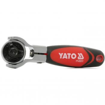 Llave de carraca Yato YT-03311, chicharra reversible, 1/2, 72 dientes, mango ergonómico, acabado en cromo niquelado