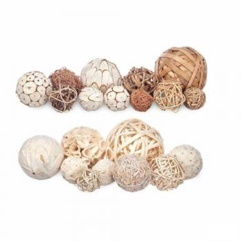 Set de Bolas Decorativas Blancas y Marrones (12 Unidades) - Aire de Originalidad