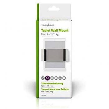 NEDIS Soprorte de Tablet Soporte para Tabletas - 7-12 - Máx. 1 kg - Fijo - Instalación Sencilla y Rápida - Diseño Plano - Blanco/Gris Blanco/Gris