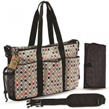 Babyhugs® 3pcs Messenger bolsa grande para pañales bolsa de pañales diseño de lunares de colores