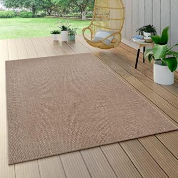 Alfombra Interior y Exterior Sisal Aspecto Balcón Cocina Naturaleza Lisa Moderna 160x230 cm - Paco Home