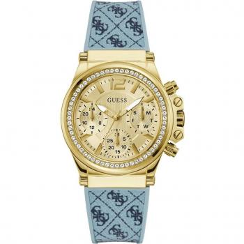 Reloj Multifuncional Guess Charisma para Mujer, Quarzo, Correa de Silicona Azul