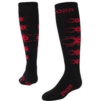 SPYDER Bug out Calcetines de Esquí, Niñas, Negro/Rojo, S