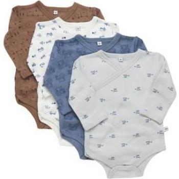 Conjunto de 4 Bodies Envolventes Sin Mangas para Bebés y Niños Pequeños - Azul Mirage