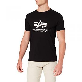 Camiseta de Manga Corta Foil Print Básica para Hombre Alpha Industries en Variedad de Color y Talla