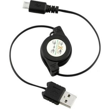 Cable de Carga y Sincronización 2 en 1 Micro USB Negro - USB A a Micro-USB B, Largo