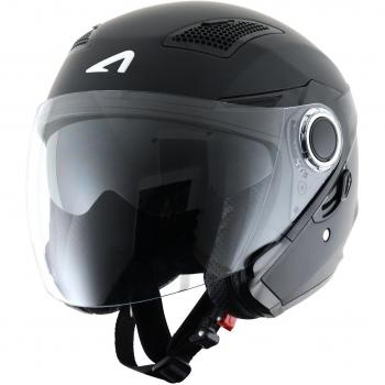 Astone Helmets fibra, Casco Jet, color Matt Negro, talla XXL