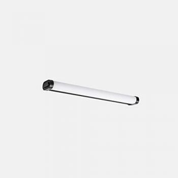 Aplique para espejo de baño Toi, 1 bombilla, Policarbonato, aluminio negro, arenado, LEDS-C4 Toi led Medium, led Baño sobre espejo Light Medium Negro, IP44, 13.4W