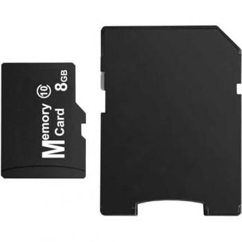 Tarjeta de Memoria Micro SD 8GB Class 10 con Adaptador para Smartphones Negra