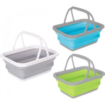 Cesto multiusos abatible con asas 605805 contenedor de ahorro 9 litros Azul