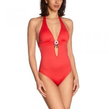 Banana Moon - Bañador para mujer, talla 38, color Rojo