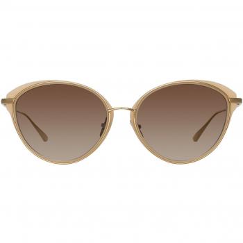 Linda Farrow SONG LFL1445 C3 Women's Sunglasses Gold Size 59