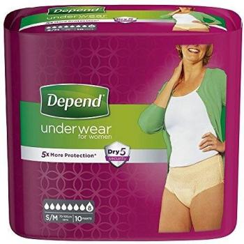 Pantalones Absorbentes Depend Comfort Protect para Mujeres Talla S/M - 10 Piezas