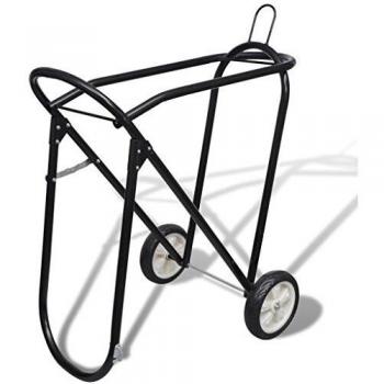 Soporte metálico y plegable con ruedas para la silla de montar a caballo