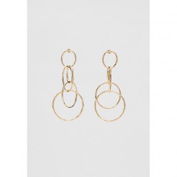 Stradivarius Gold Circular Hoop Dangle Earrings OS