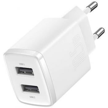 Cargador de Pared Baseus Compact con 2 Puertos USB - 10.5W